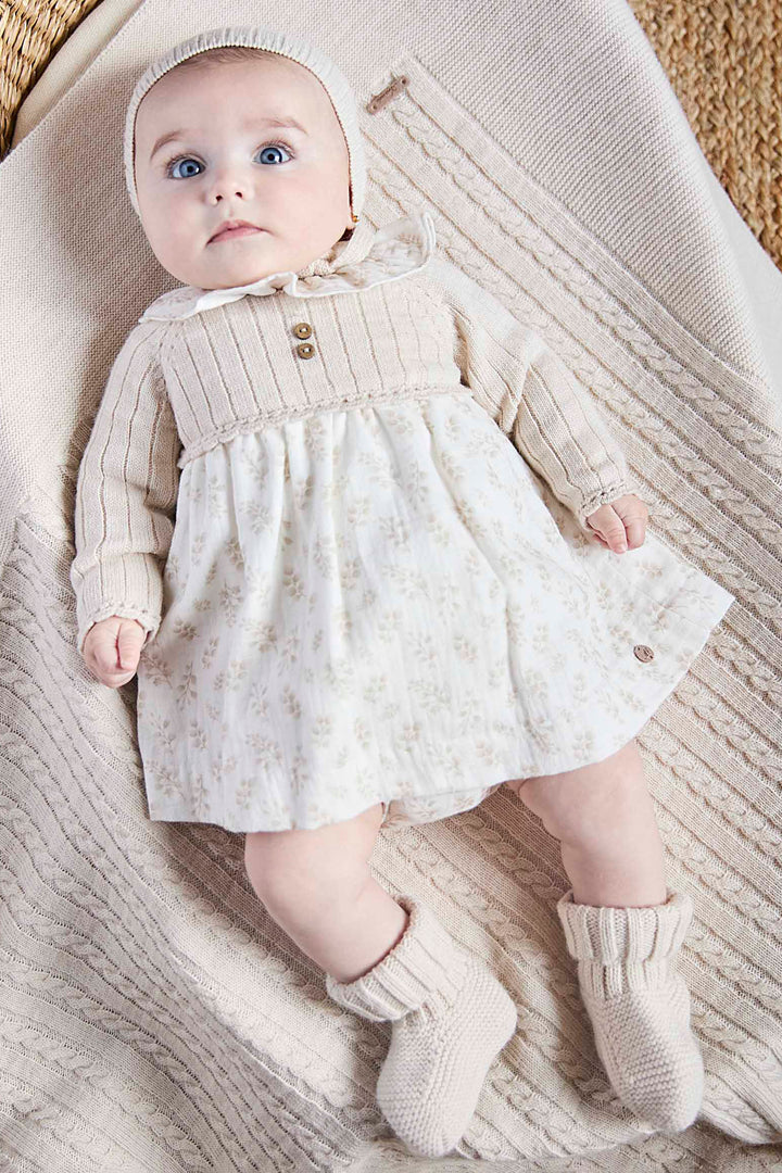 "Penny" Oatmeal Half Knit Dress