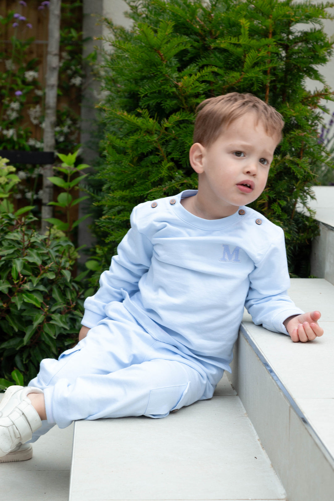 "Dominic" Baby Blue Sweatshirt & Cargo Joggers