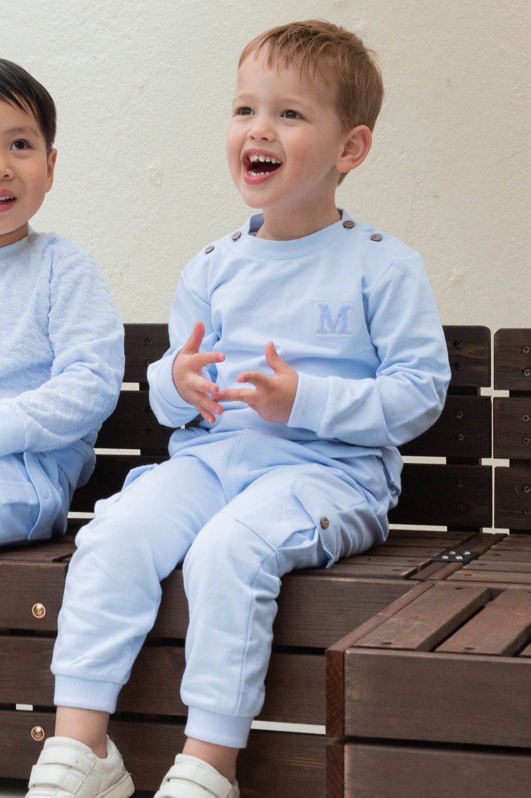 "Dominic" Baby Blue Sweatshirt & Cargo Joggers