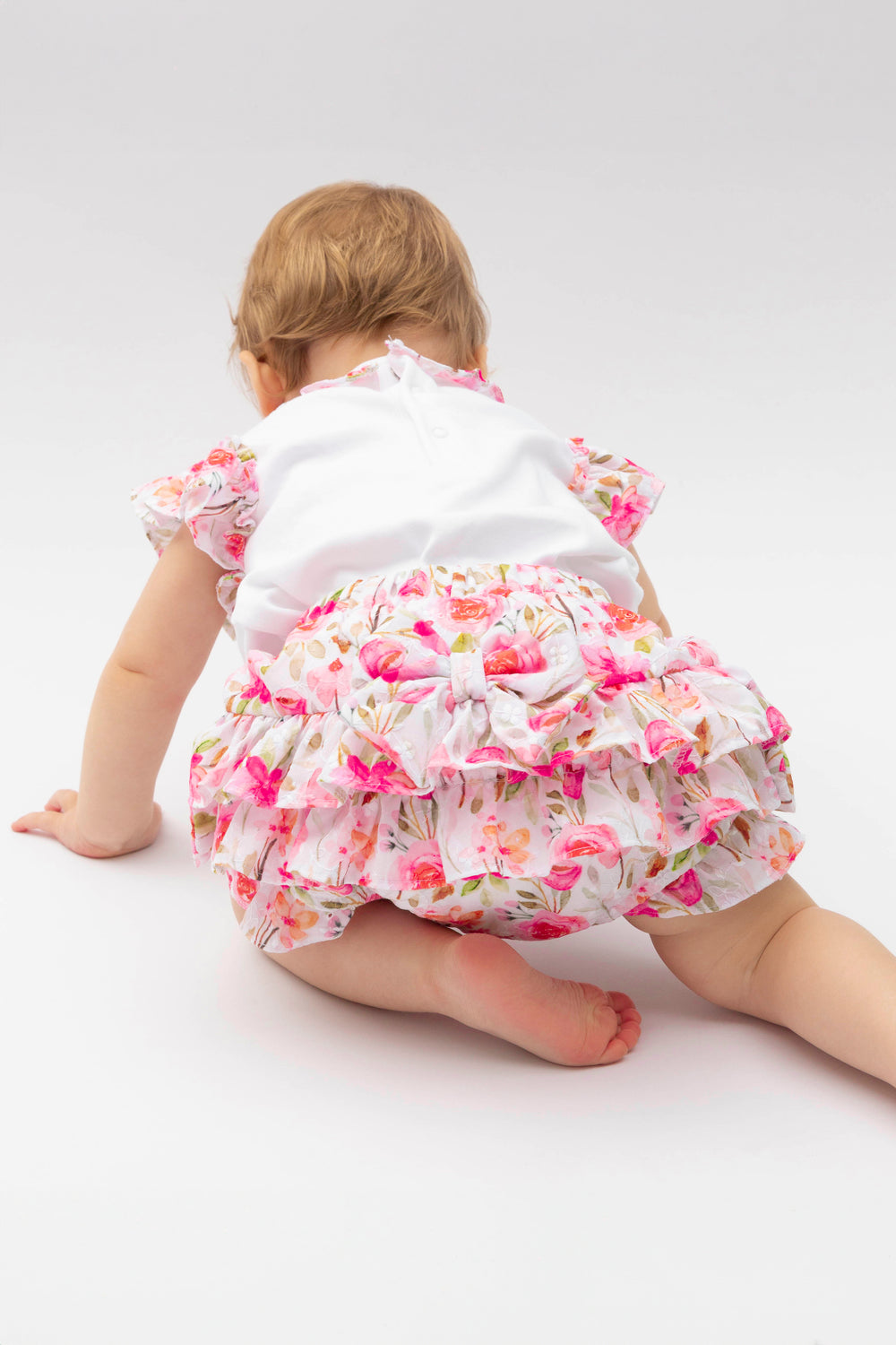 Mintini Baby "Daphne" Hot Pink Floral Blouse & Bloomers | Millie and John