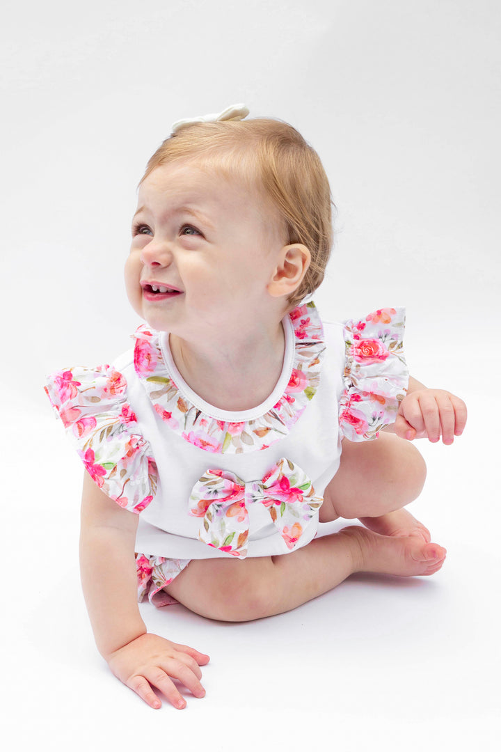 Mintini Baby "Daphne" Hot Pink Floral Blouse & Bloomers | Millie and John