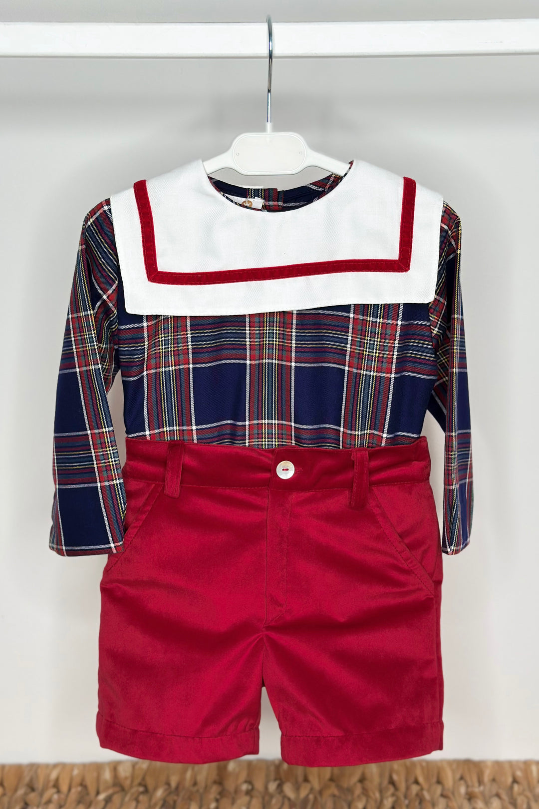 "Joseph" Navy Tartan Sailor Shirt