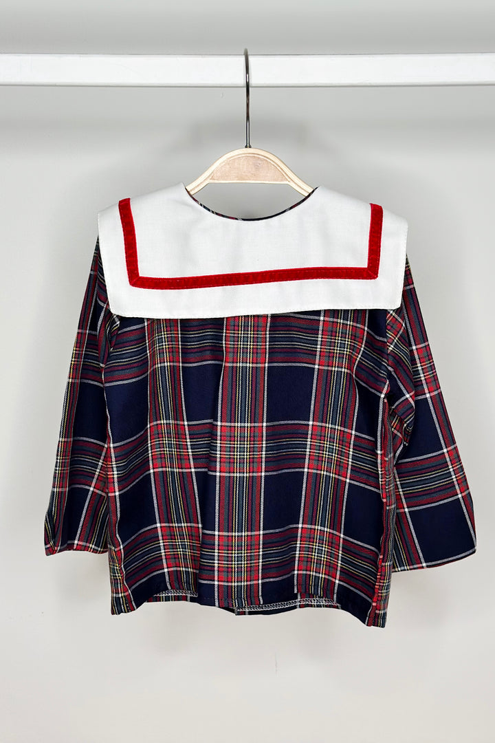 "Joseph" Navy Tartan Sailor Shirt