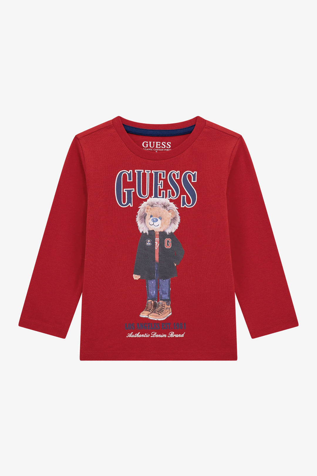 "Louie" Red & Navy Winter Bear Top