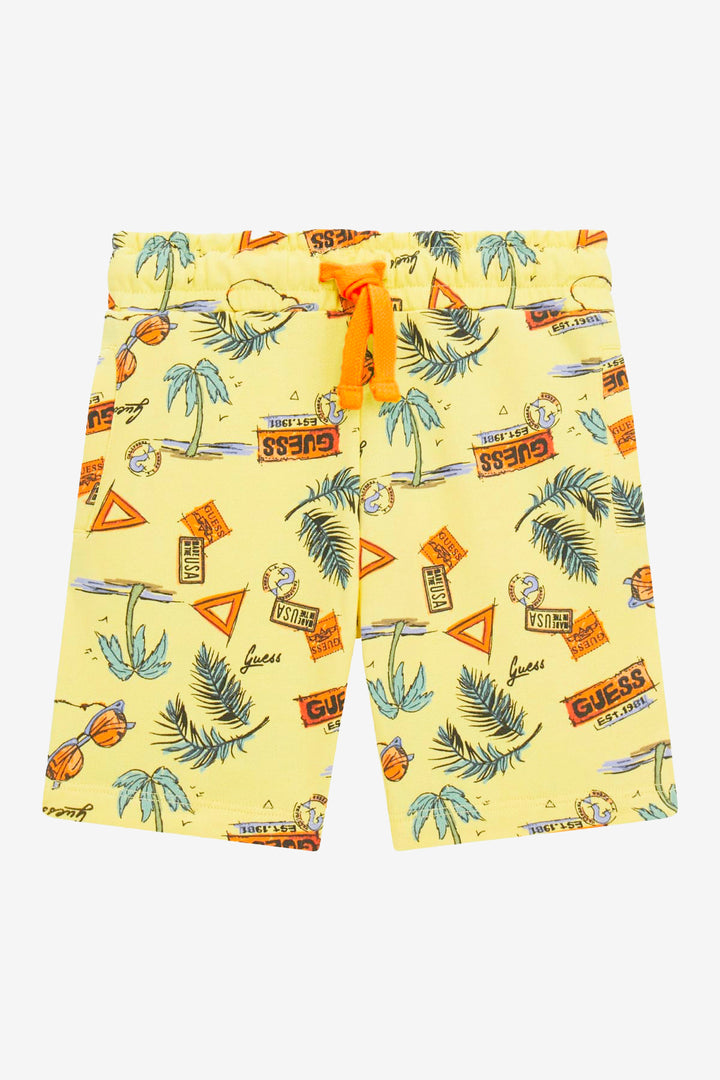 Yellow Summer Print Shorts