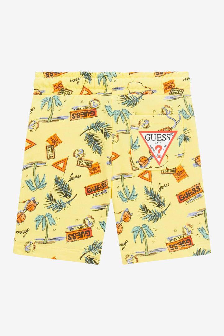 Yellow Summer Print Shorts