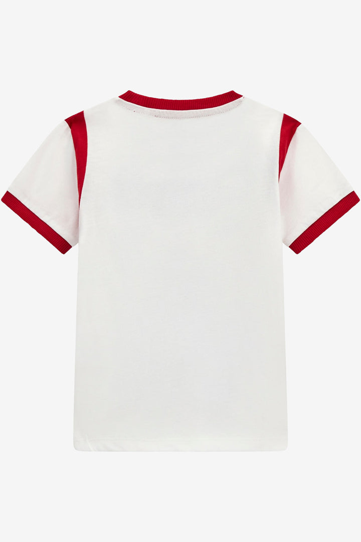 "Felix" Retro White & Red Bear T-Shirt