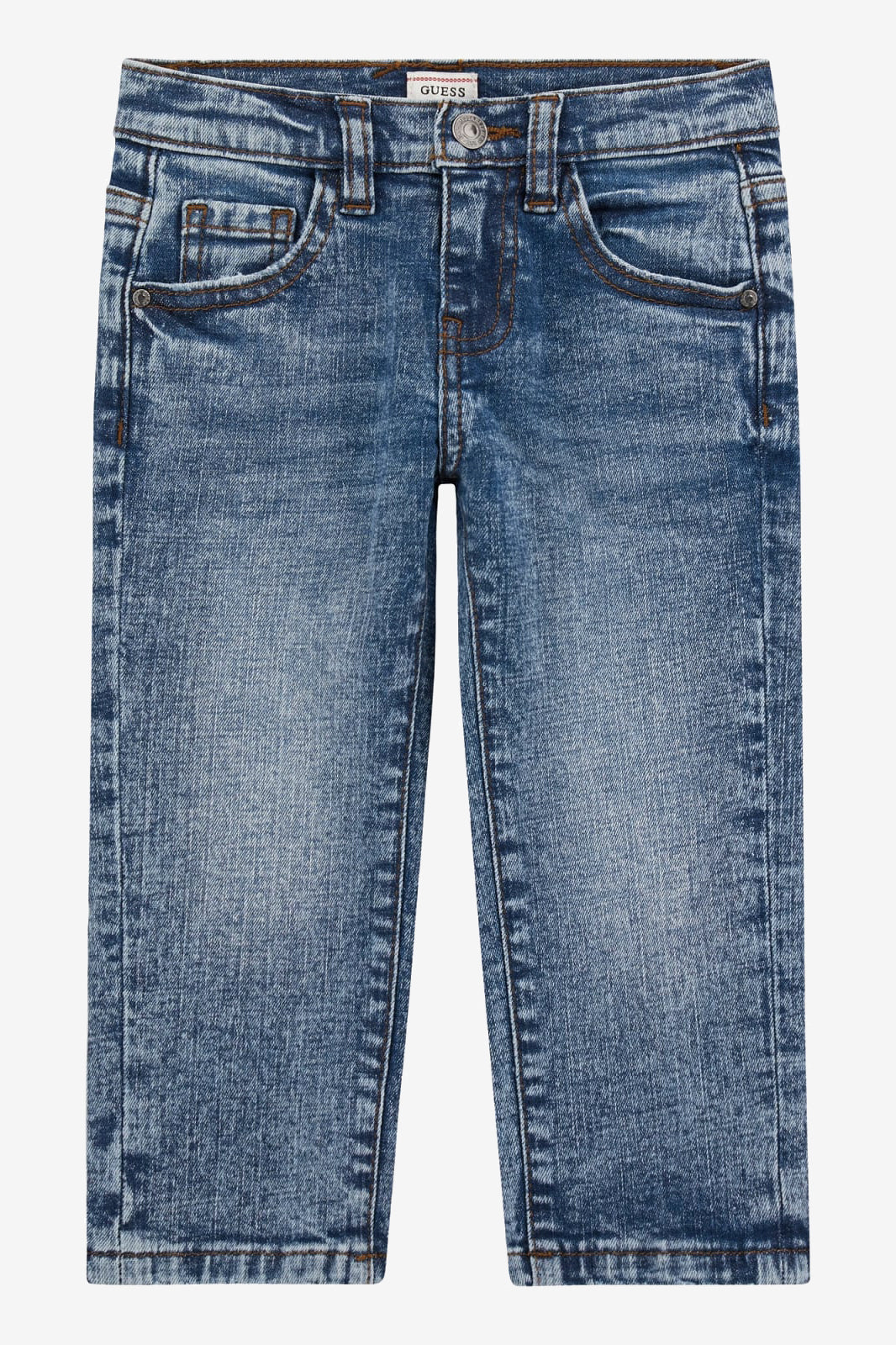 "Alfie" Vintage-Wash Straight Jeans