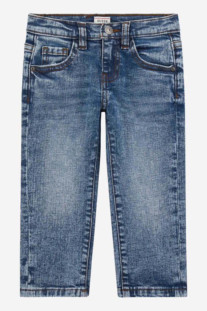"Alfie" Vintage-Wash Straight Jeans