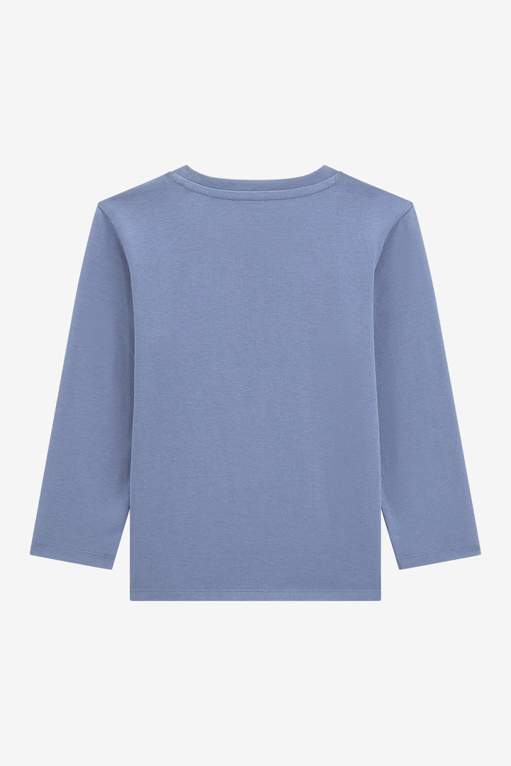 "Jonnie" Blue & Burgundy Retro Bear Top
