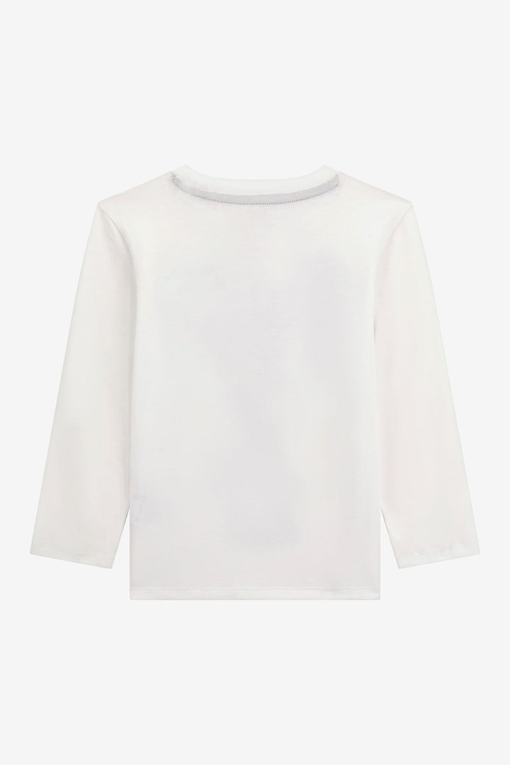 "Jonnie" White & Burgundy Retro Bear Top