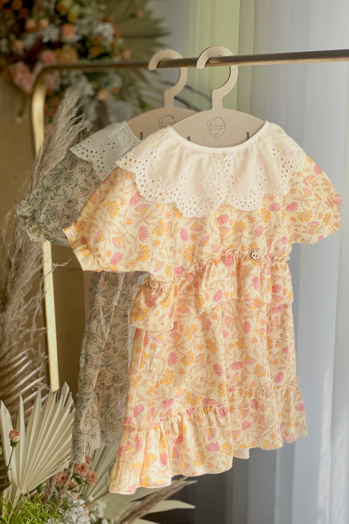 Jamiks "Novella" Peach & Pink Floral Dress | Millie and John