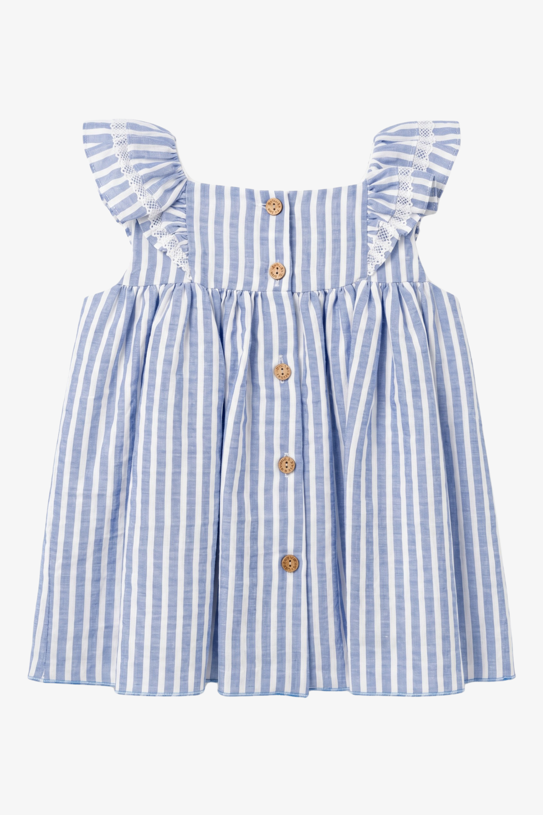 "Liana" Blue Striped Smocked Dress &amp; Bloomers