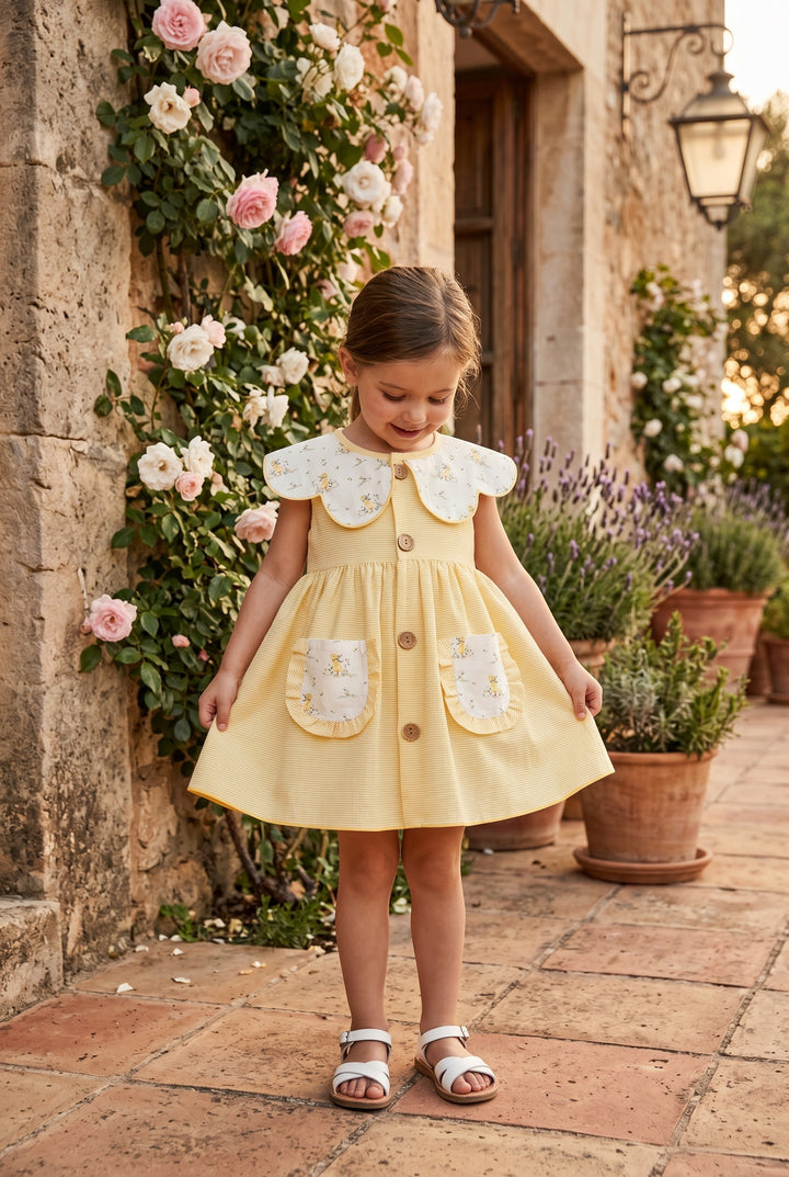 "Penelope" Yellow Duck Dress &amp; Bloomers