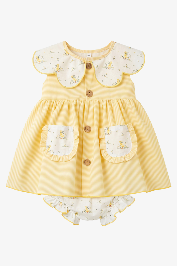 "Penelope" Yellow Duck Dress &amp; Bloomers