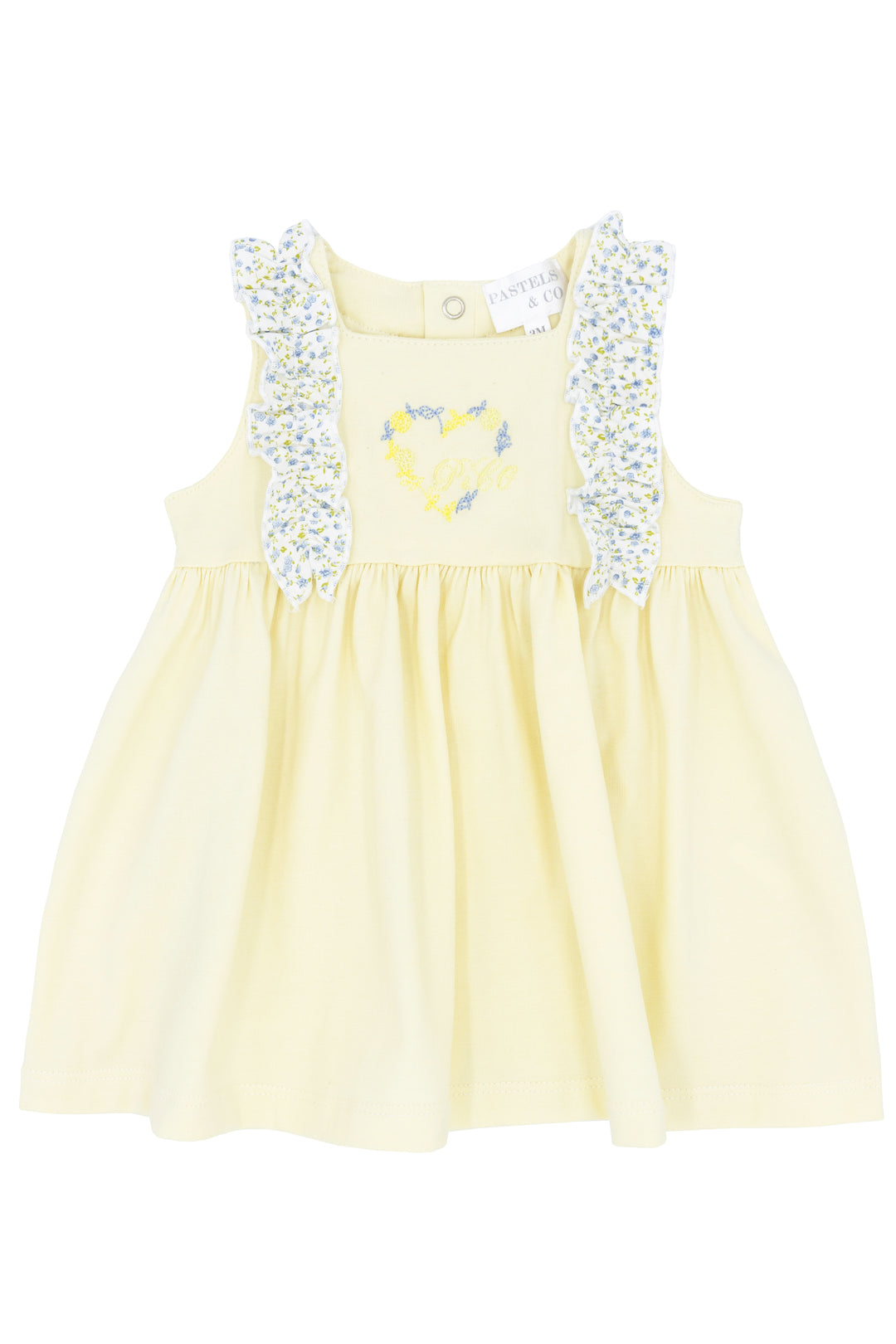 Pastels & Co "Blossom" Lemon & Blue Floral Dress | Millie and John