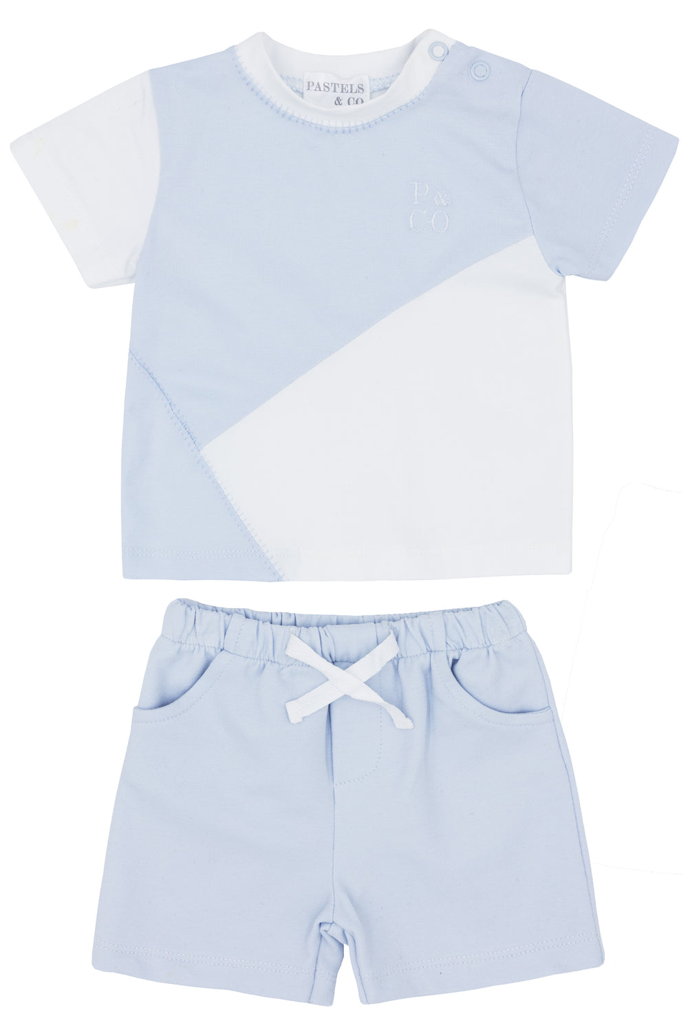 Pastels & Co "Clem" Baby Blue T-Shirt & Shorts | Millie and John