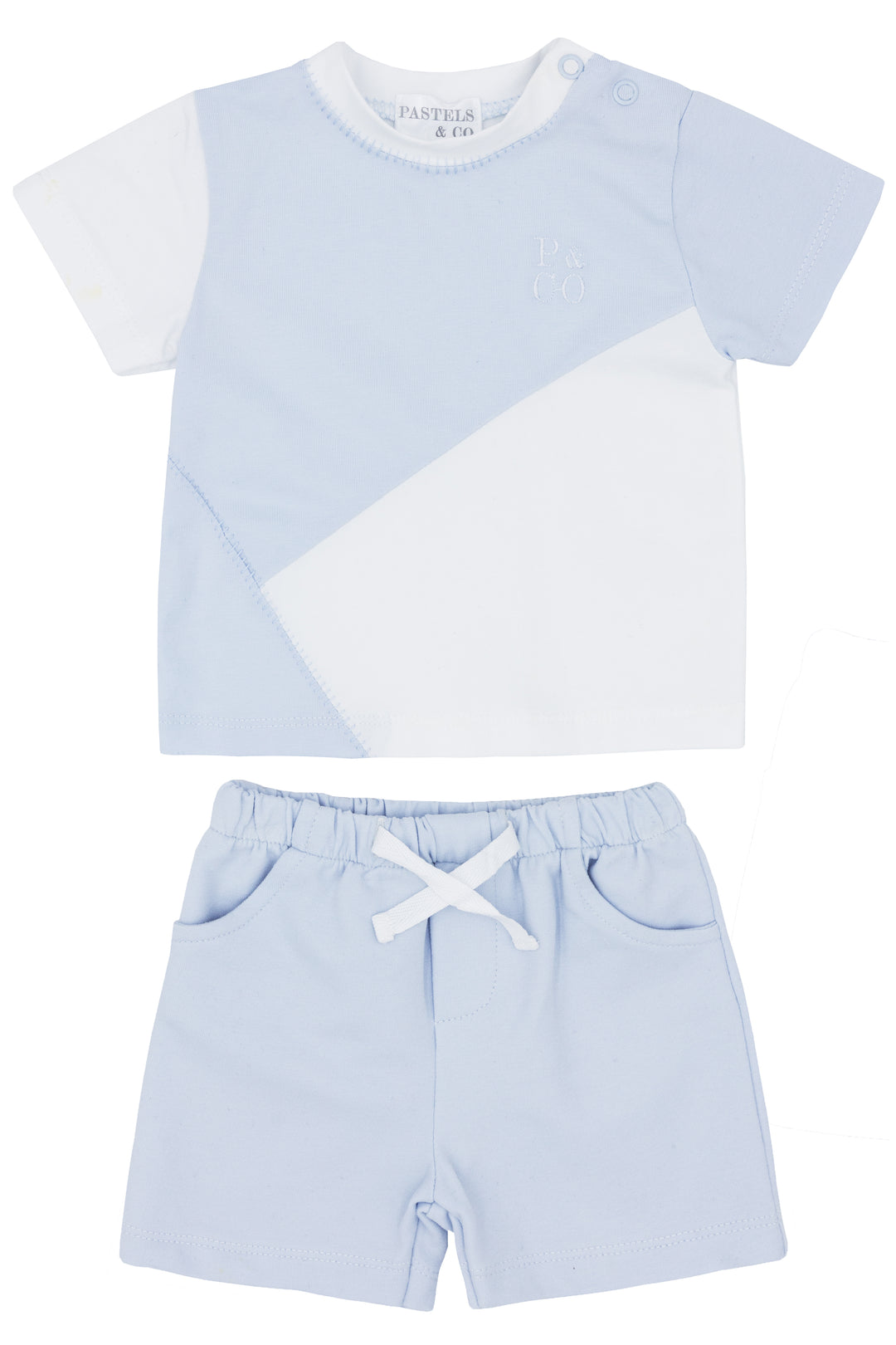 Pastels & Co "Clem" Baby Blue T-Shirt & Shorts | Millie and John