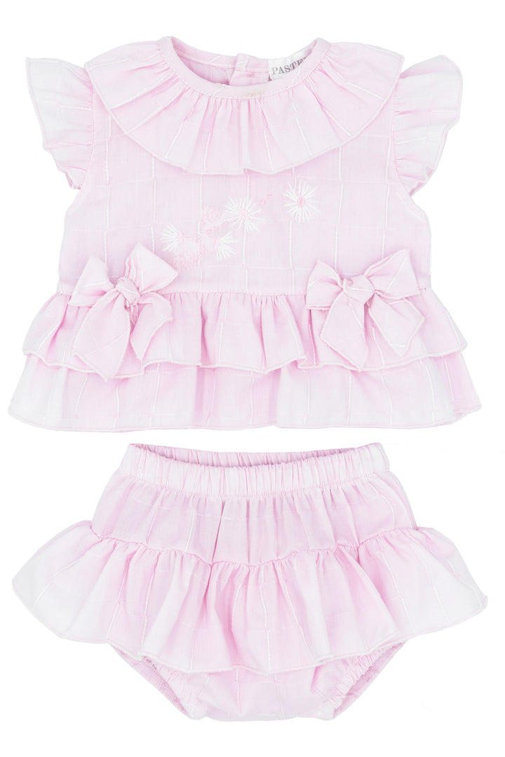 Pastels & Co "Ceillia" Pink Frilled Blouse & Bloomers | Millie and John