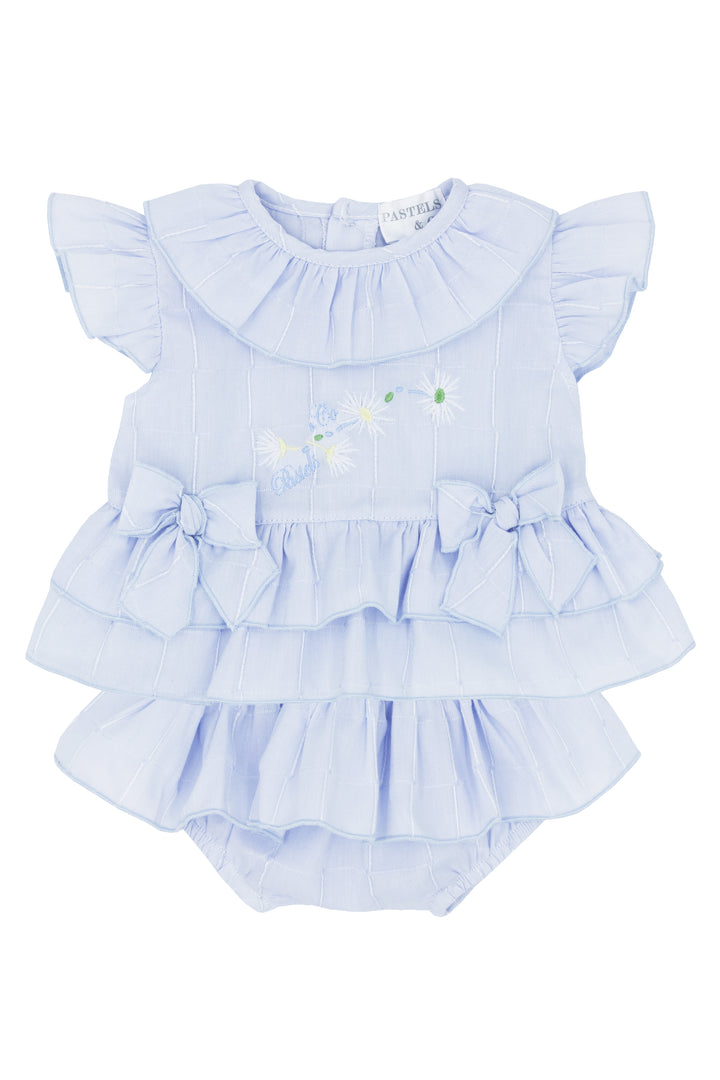 Pastels & Co "Ceillia" Blue Frilled Blouse & Bloomers | Millie and John