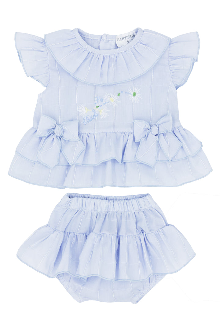 Pastels & Co "Ceillia" Blue Frilled Blouse & Bloomers | Millie and John