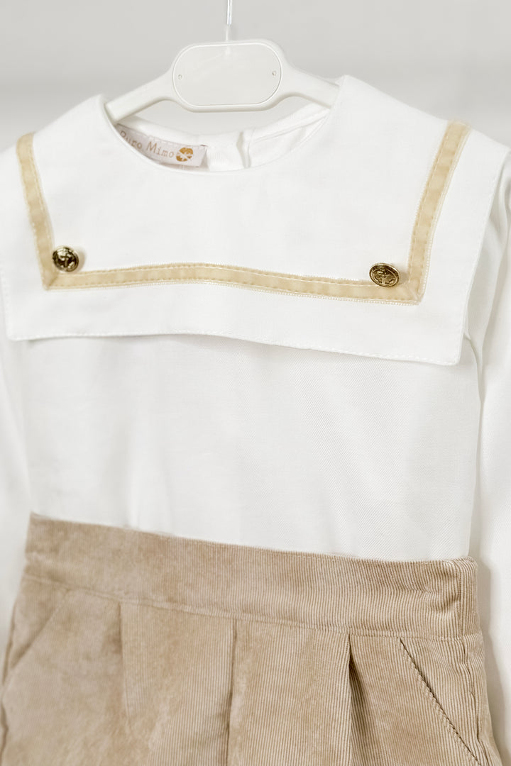 "Hudson" Stone Cord Sailor Shirt & Shorts