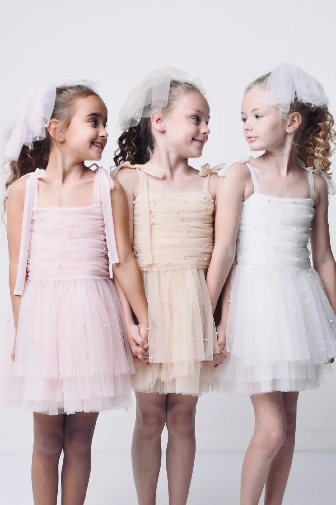 DOLLY by Le Petit Tom Pearl Tulle Ballerina Dress - Dolly Pink | Millie and John