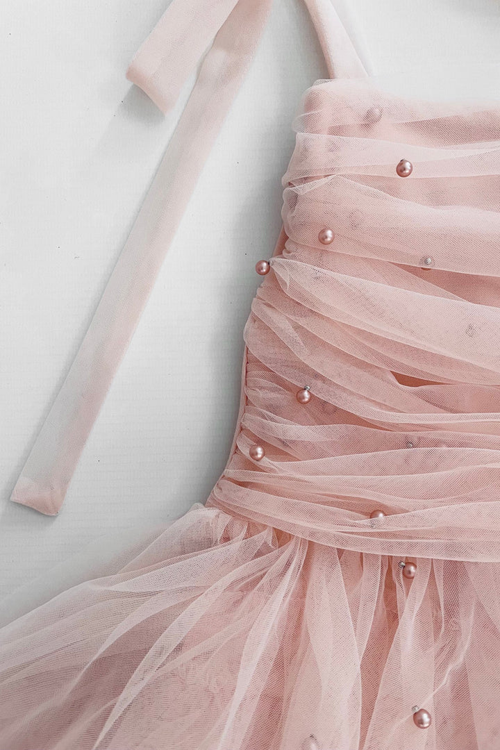 DOLLY by Le Petit Tom Pearl Tulle Ballerina Dress - Dolly Pink | Millie and John