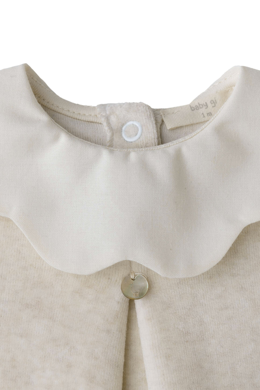 Baby Gi "True" Scalloped Collar Velour Sleepsuit | Millie and John