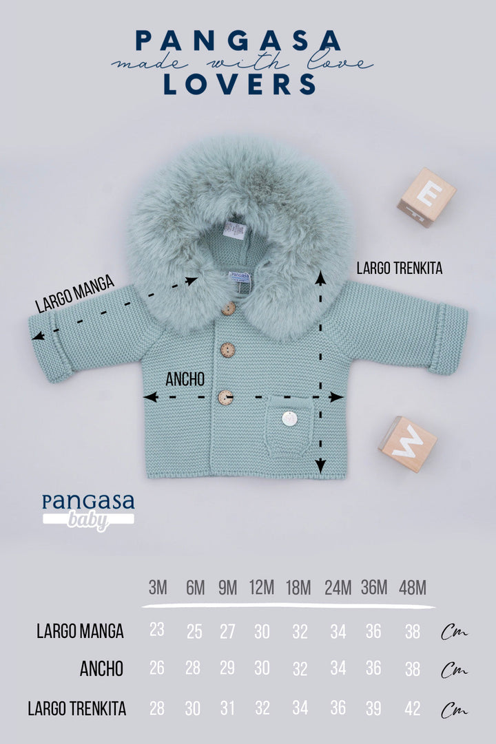 Pangasa PREORDER Grey Faux Fur Knitted Jacket | Millie and John