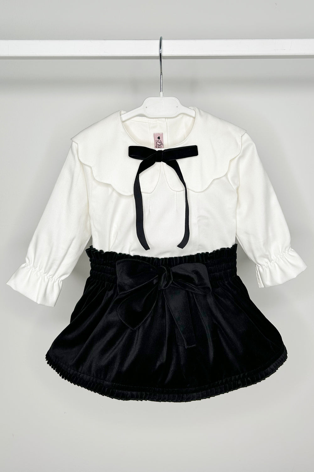 Phi "Adelaide" Blouse & Black Velvet Skirt | Millie and John
