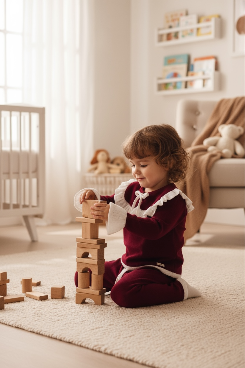 Rahigo "Florence" Burgundy & White Knitted Tracksuit | Millie and John