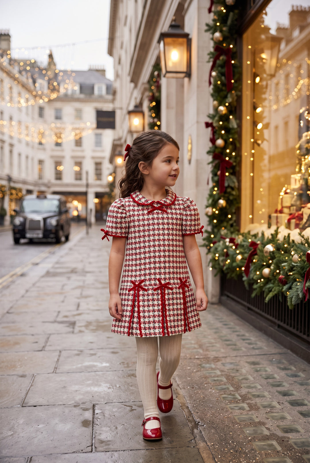 "Ruby" Red Houndstooth Dress