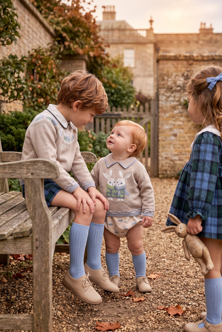 "Rupert" Stone Knitted Bunny Top &amp; Jam Pants