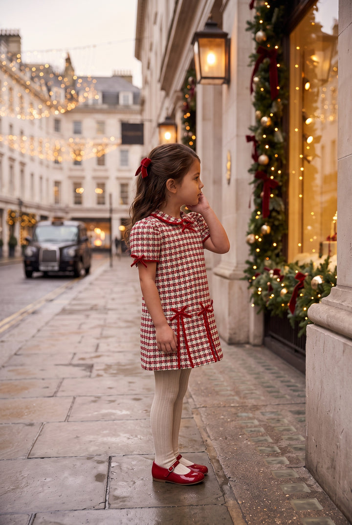 "Ruby" Red Houndstooth Dress