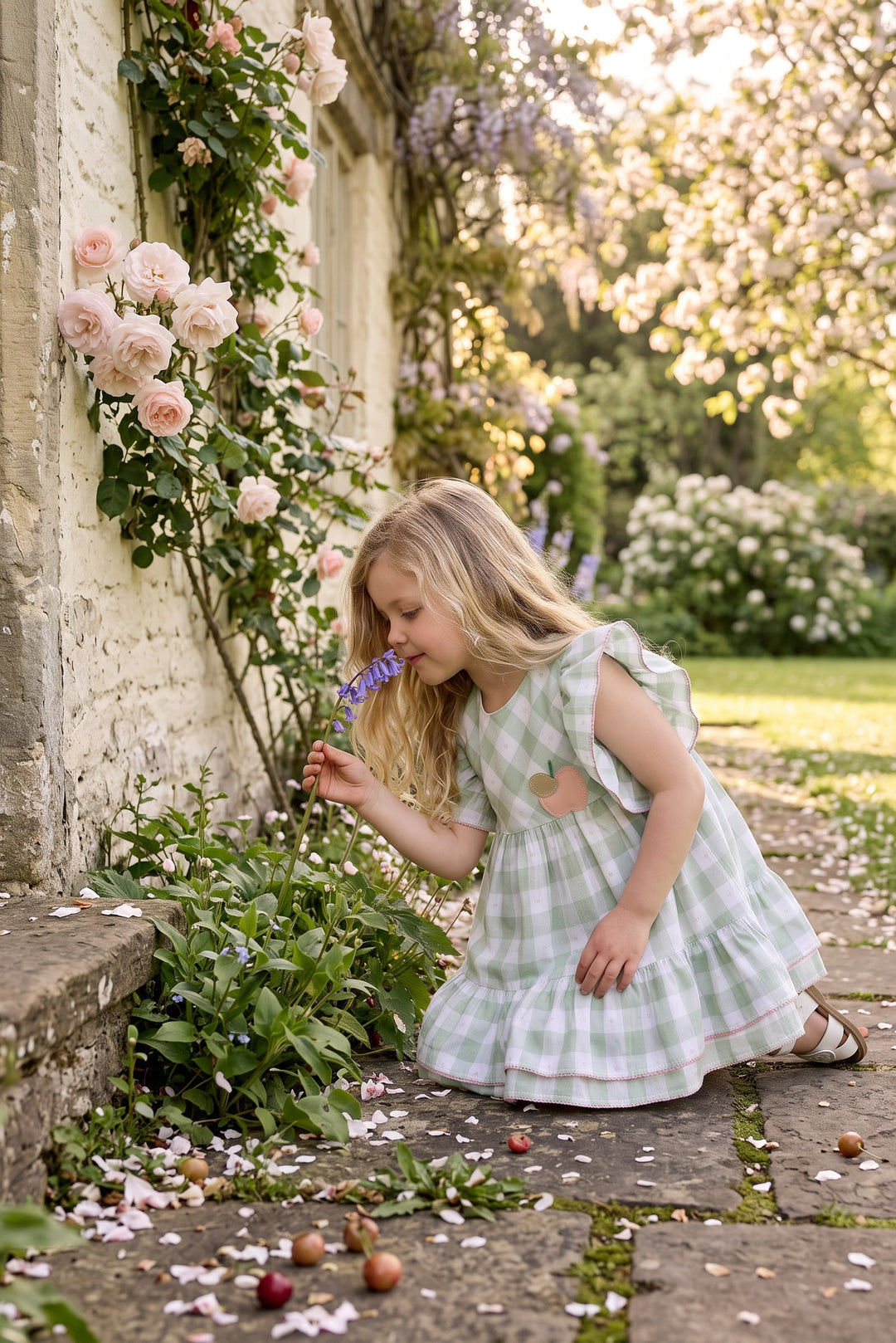 "Rosie" Sage Green Gingham Dress