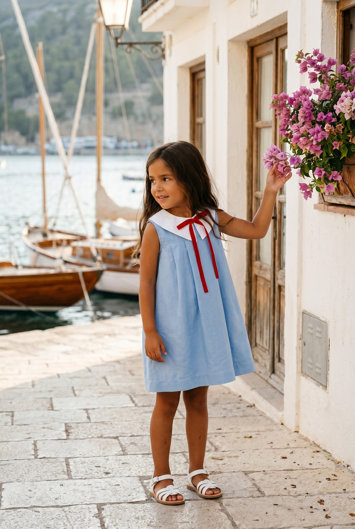"Gianna" Blue &amp; Red Sailor Dress