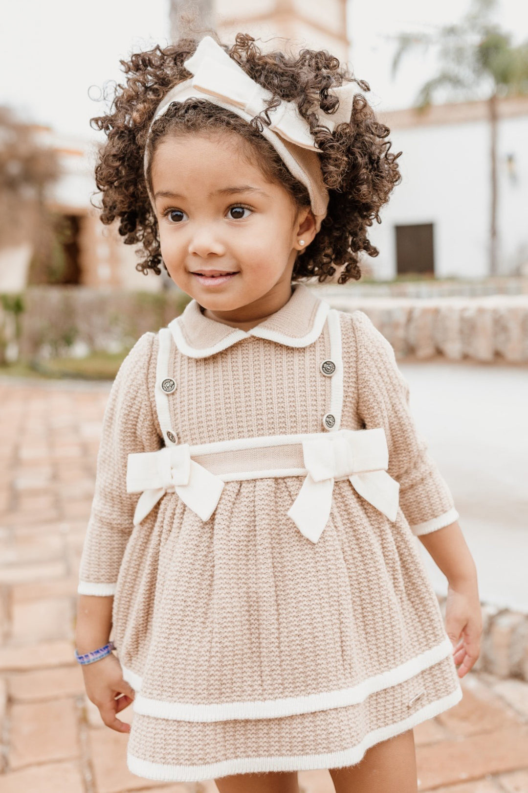 "Indie" Camel & Cream Knit Dress & Bloomers