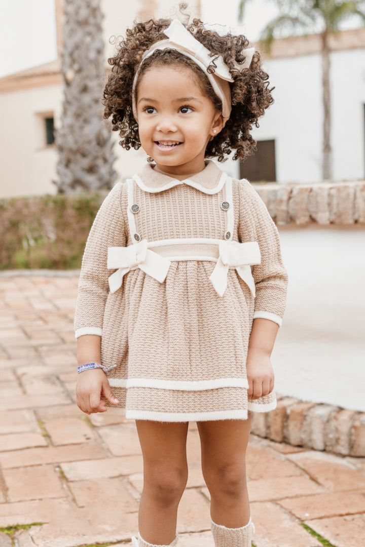 "Indie" Camel & Cream Knit Dress & Bloomers