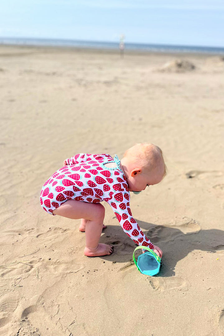 "Sienna" Strawberry Long Sleeve Swimsuit