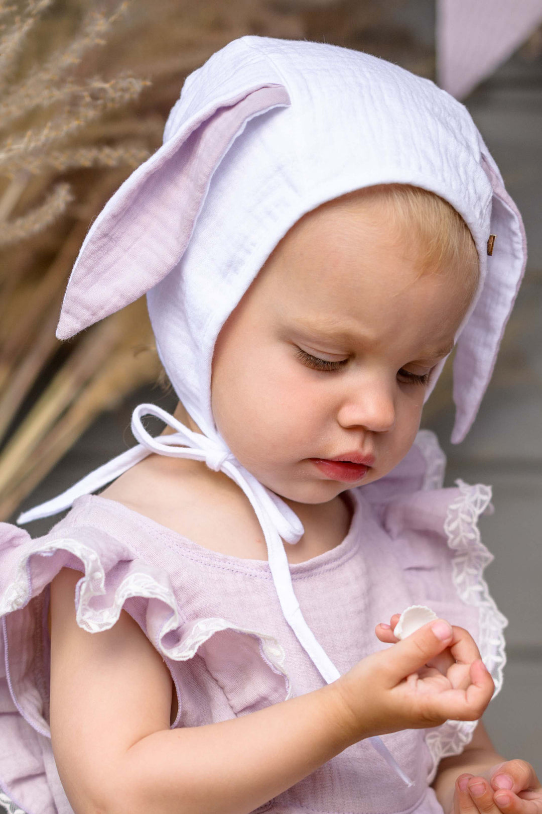Jamiks "Siddy" White Cheesecloth Bunny Hat | Millie and John
