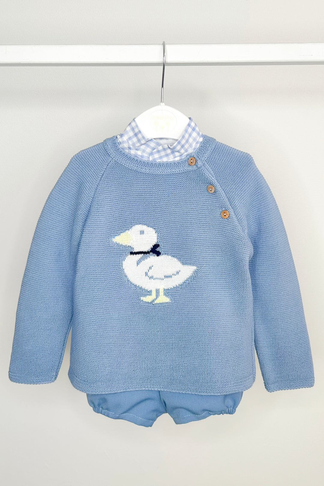 "Arlo" Powder Blue Duck Jumper, Shirt & Shorts