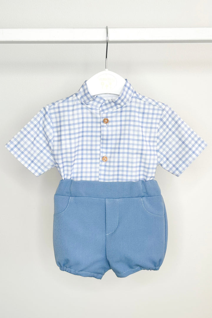 "Arlo" Powder Blue Duck Jumper, Shirt & Shorts