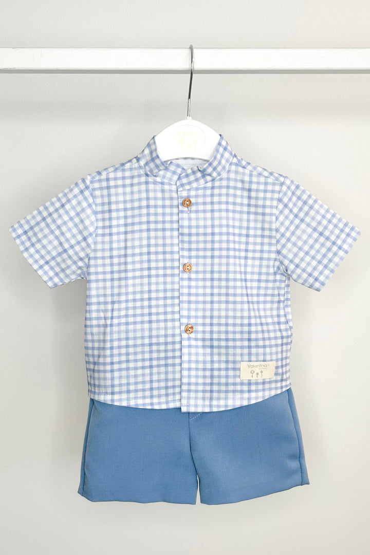 "Arlo" Powder Blue Duck Jumper, Shirt & Shorts