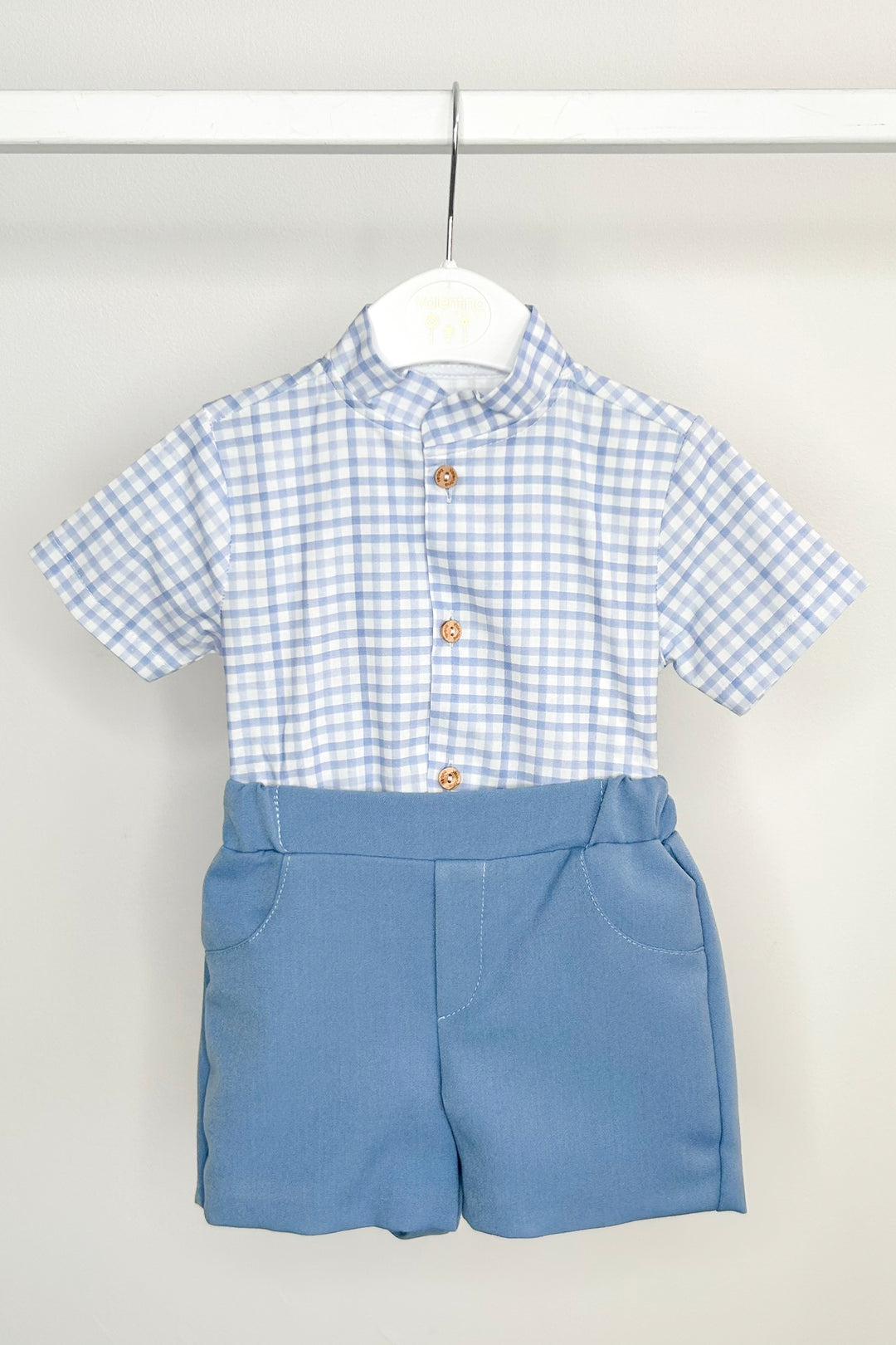 "Arlo" Powder Blue Duck Jumper, Shirt & Shorts