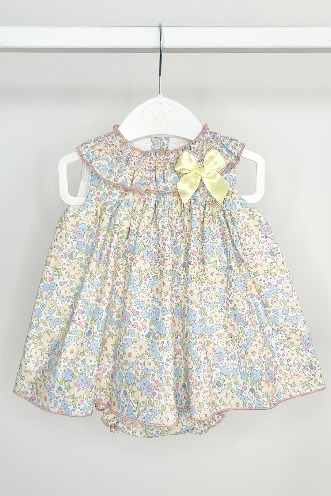 "Calista" Buttermilk Yellow Bolero, Floral Dress & Bloomers