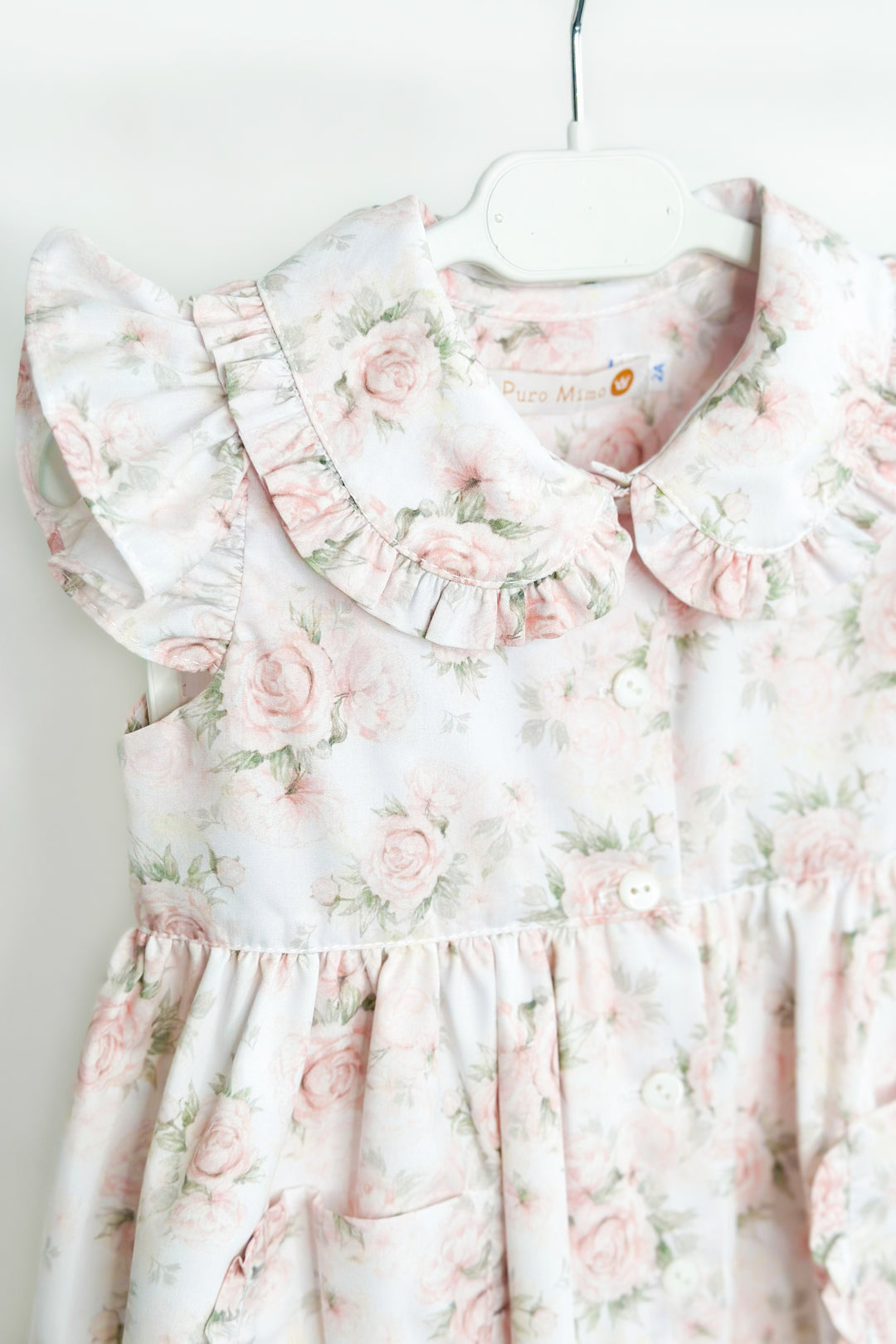 Puro Mimo "Wendy" Pale Pink Vintage Floral Dress | Millie and John