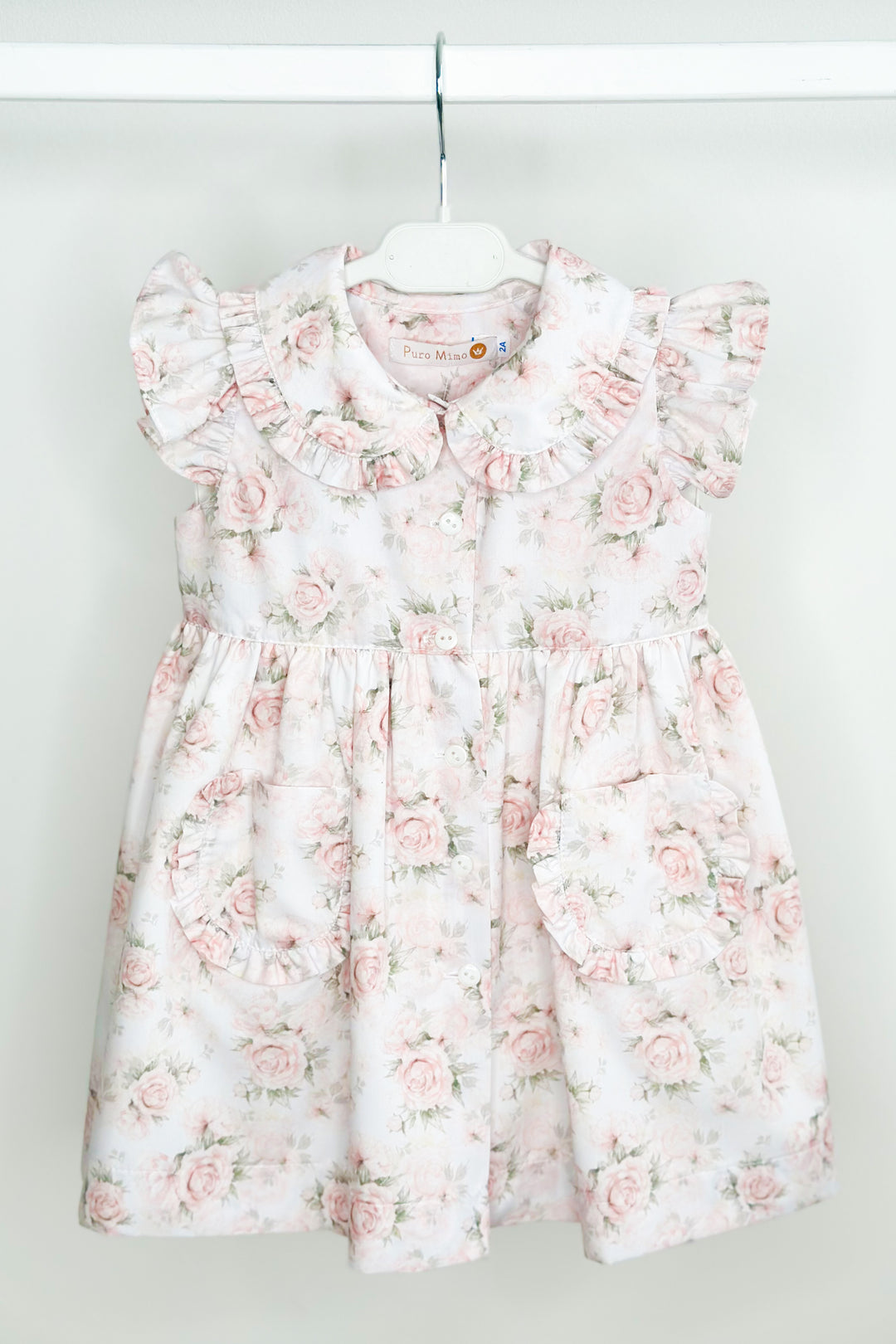 Puro Mimo "Wendy" Pale Pink Vintage Floral Dress | Millie and John