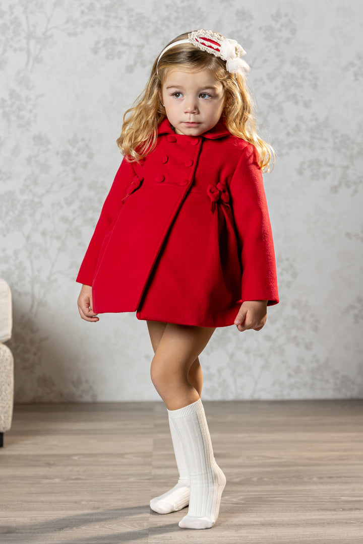 "Beatrice" Red Felt Coat