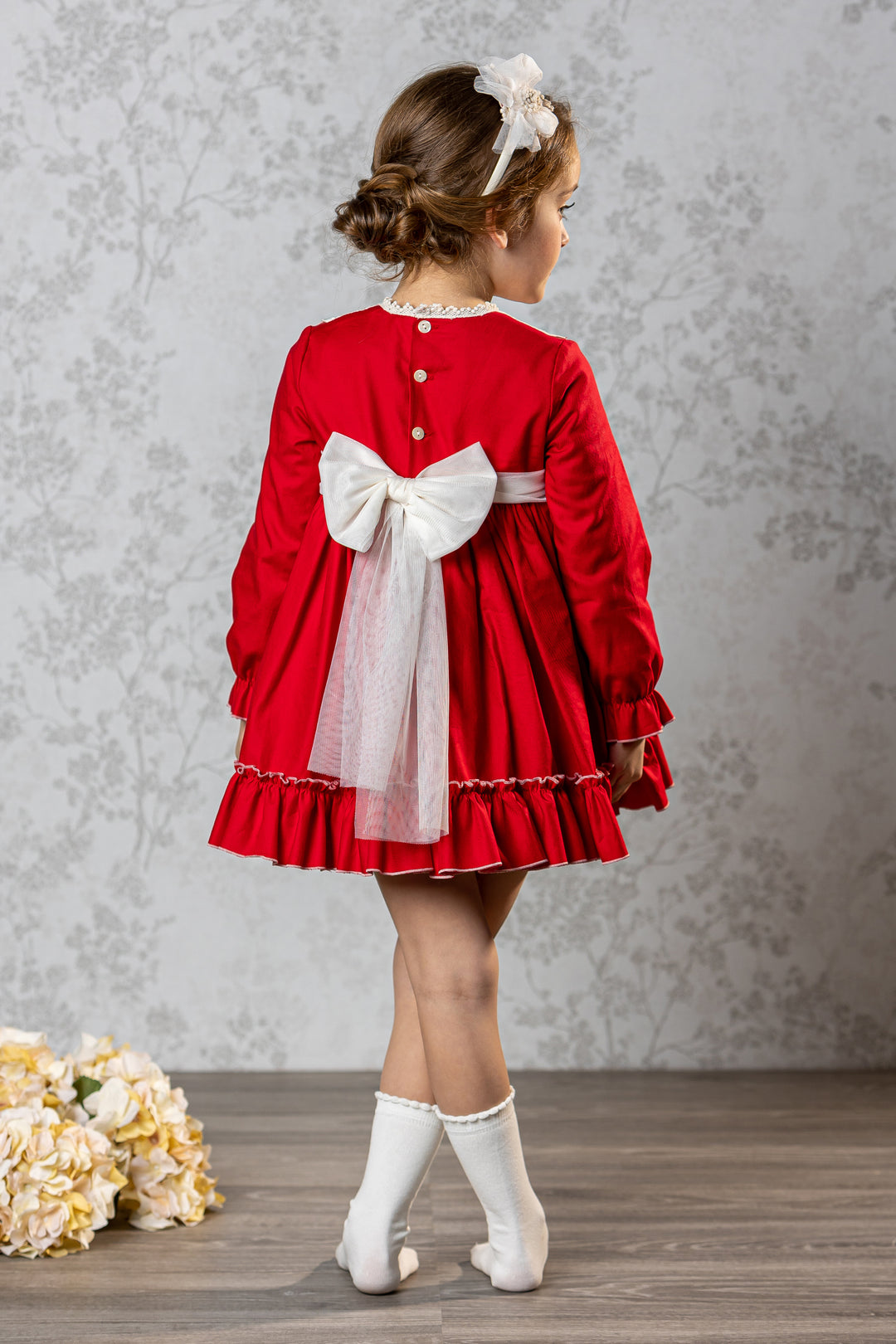 "Alegria" Red Lace Tulle Bow Dress